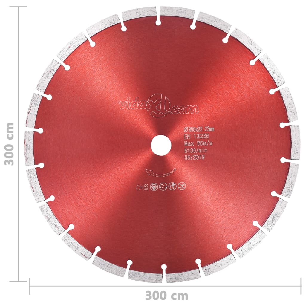 vidaXL Disco de corte de diamante acero 300 mm
