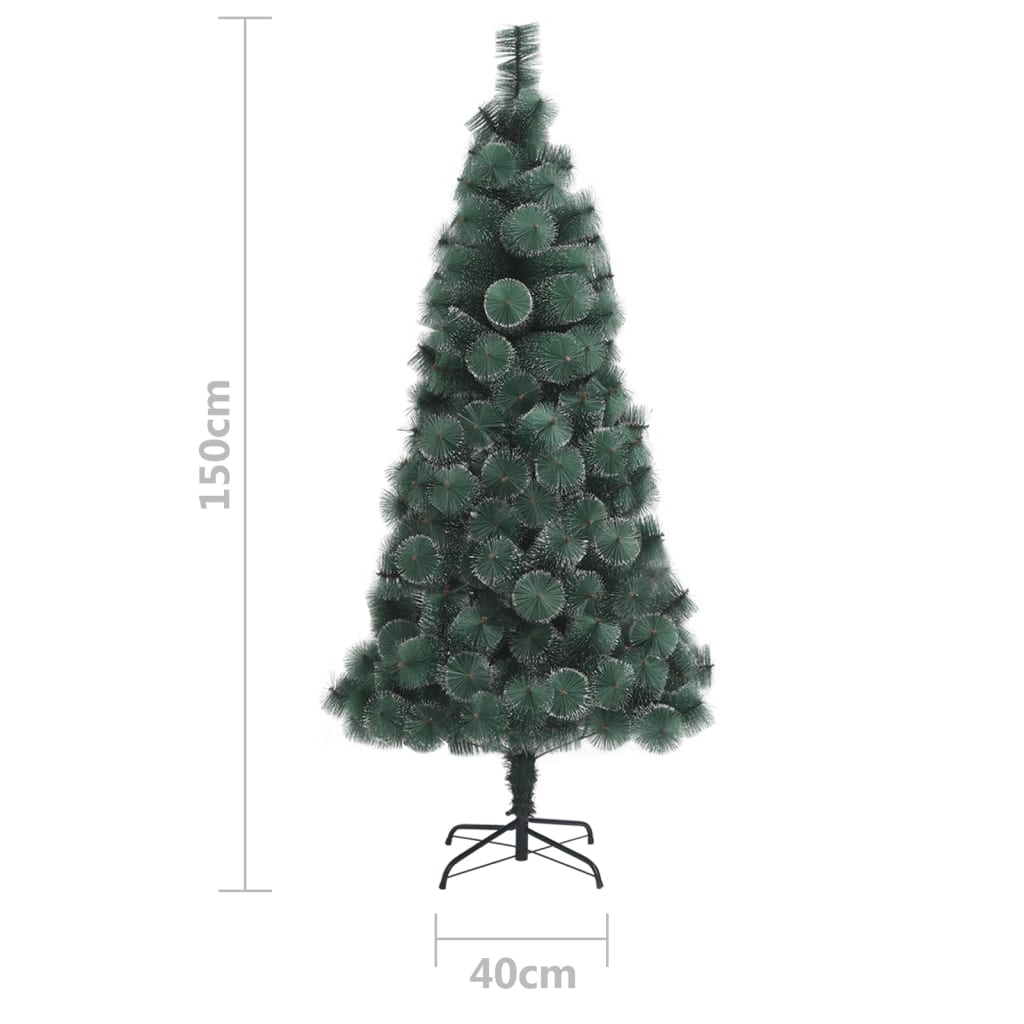 vidaXL Árbol de Navidad artificial con LEDs y bolas PVC verde 150 cm