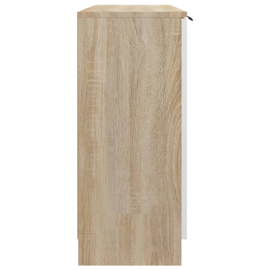 vidaXL Aparador madera contrachapada blanco roble Sonoma 90,5x30x70 cm