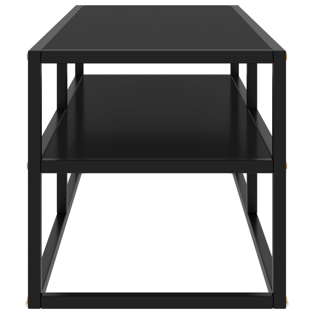 vidaXL Mueble para TV negro con vidrio negro 100x40x40 cm