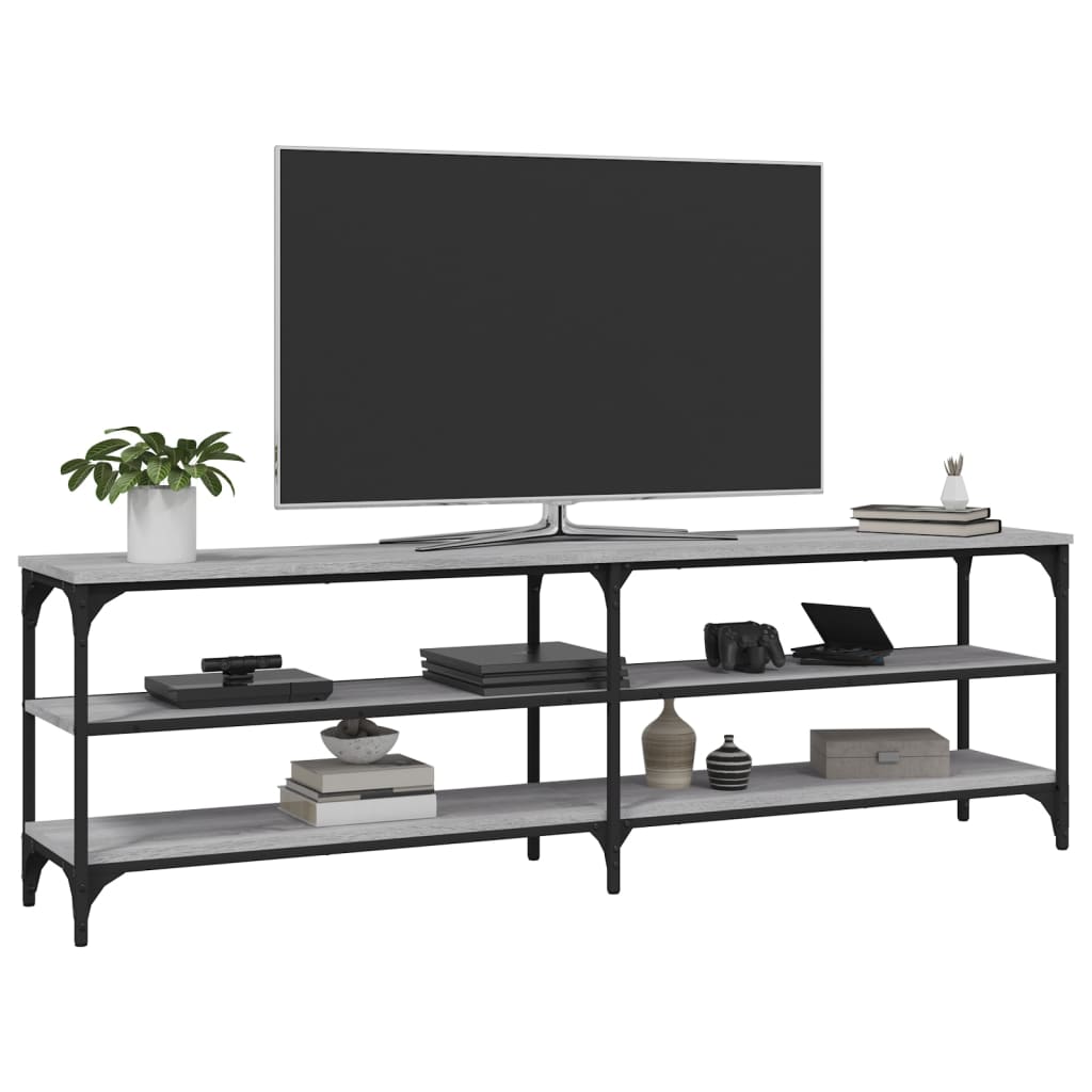vidaXL Mueble de TV madera contrachapada gris Sonoma 160x30x50 cm