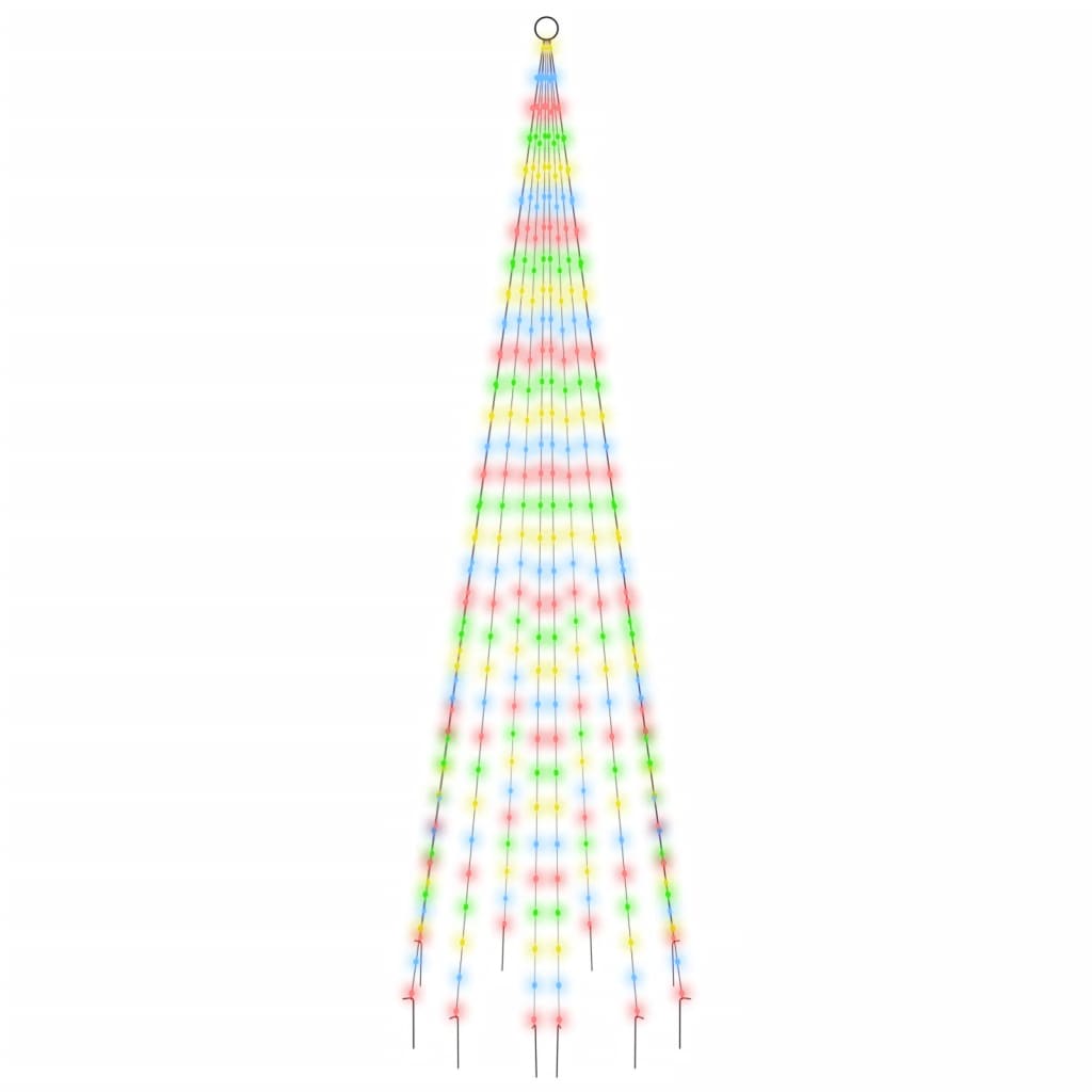 vidaXL Árbol de Navidad en asta de bandera 310 LED de colores 300 cm