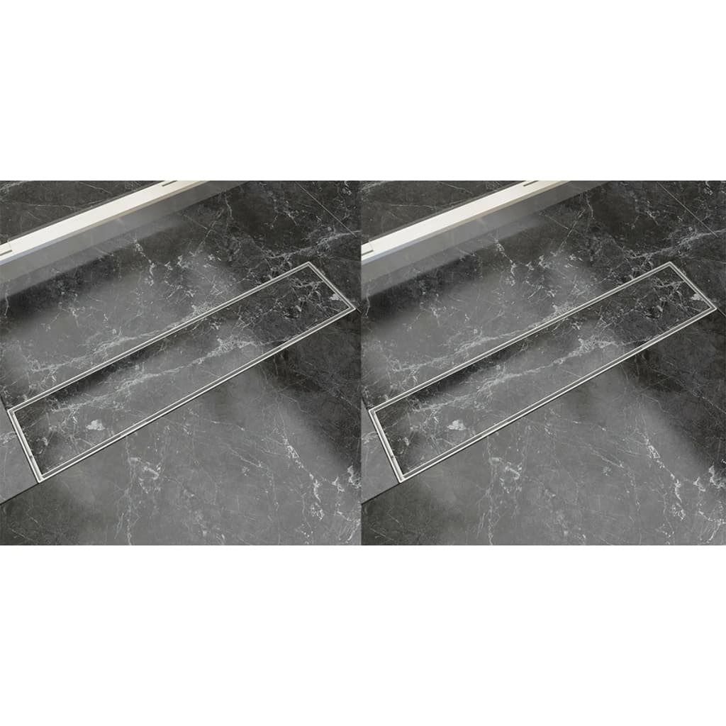 vidaXL Desagüe lineal de ducha 2 piezas 530x140 mm acero inoxidable