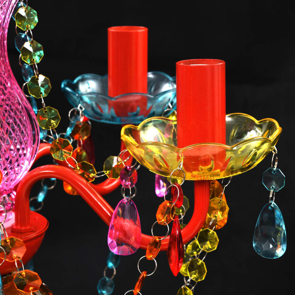 vidaXL Luz de Cristal 5 Bombillas Multicolor