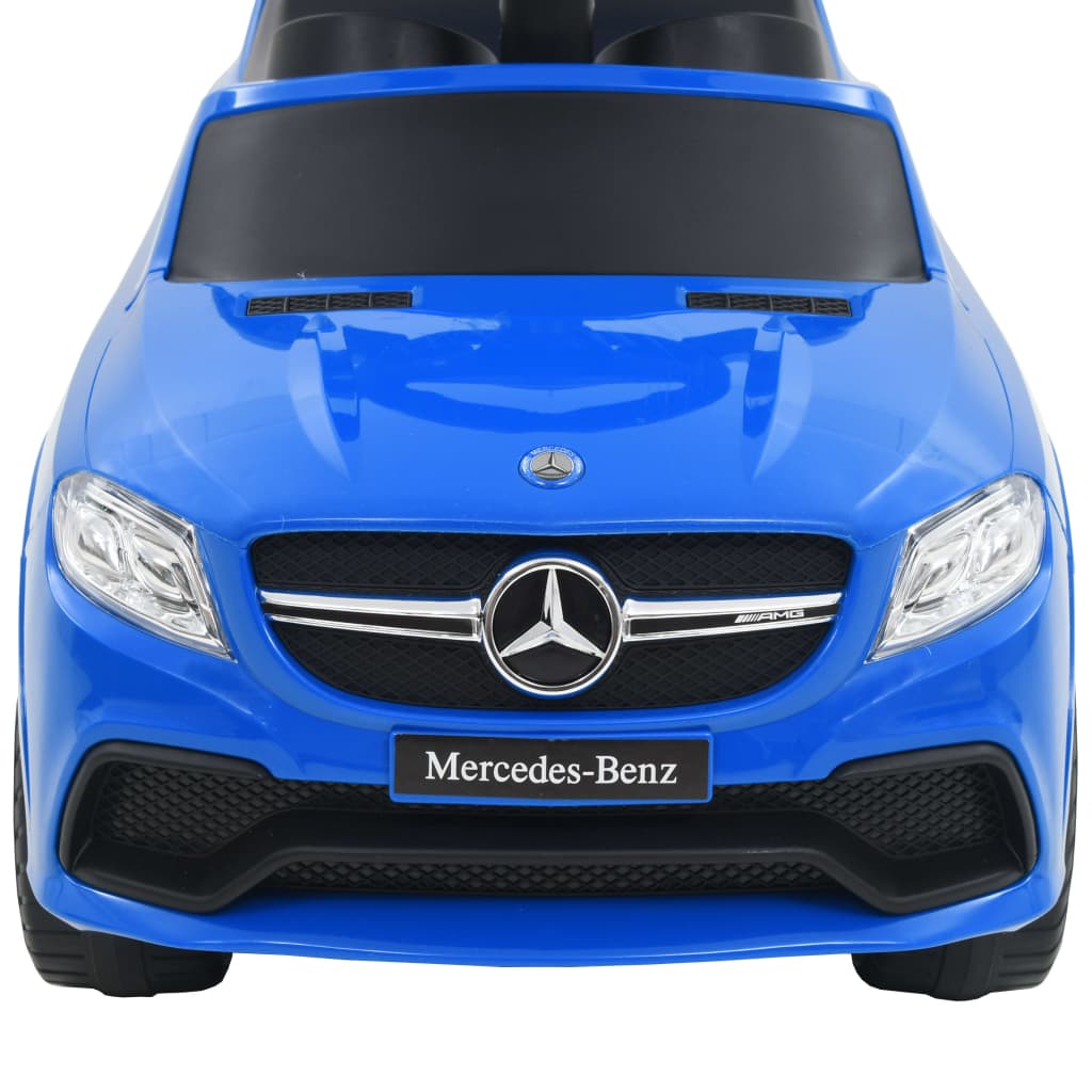 vidaXL Coche correpasillos barra de empuje Mercedes Benz GLE63 azul