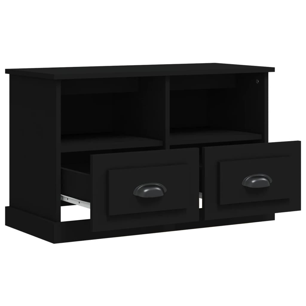 vidaXL Mueble para TV madera contrachapada negro 80x35x50 cm