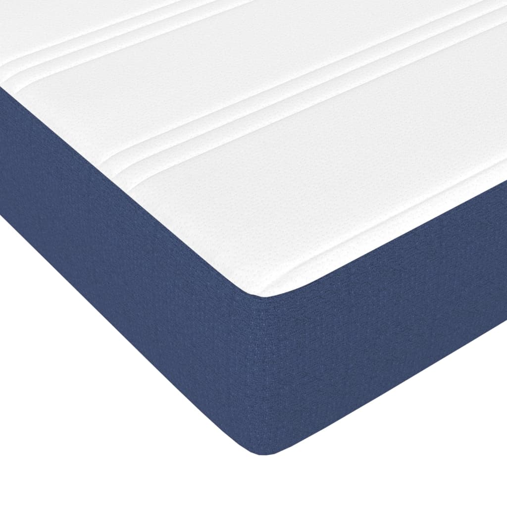 vidaXL Cama box spring con colchón tela azul 80x200 cm