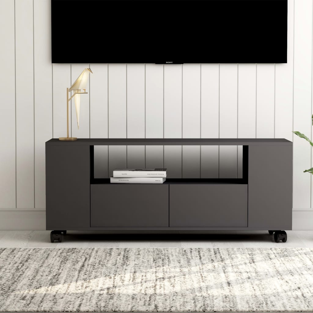 vidaXL Mueble para TV madera contrachapada gris 120x35x48 cm