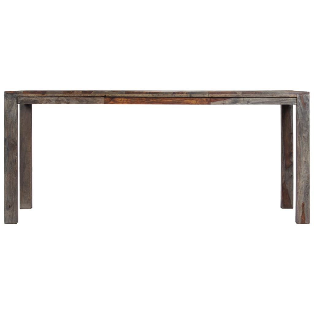 vidaXL Mesa de comedor de madera maciza de sheesham gris 180x90x76 cm