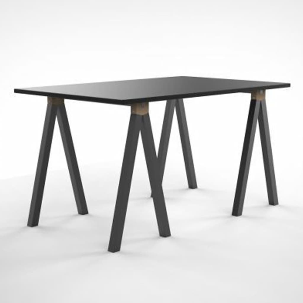 Nordlinger Caballete Aspen madera y metal negro 70x30x73 cm