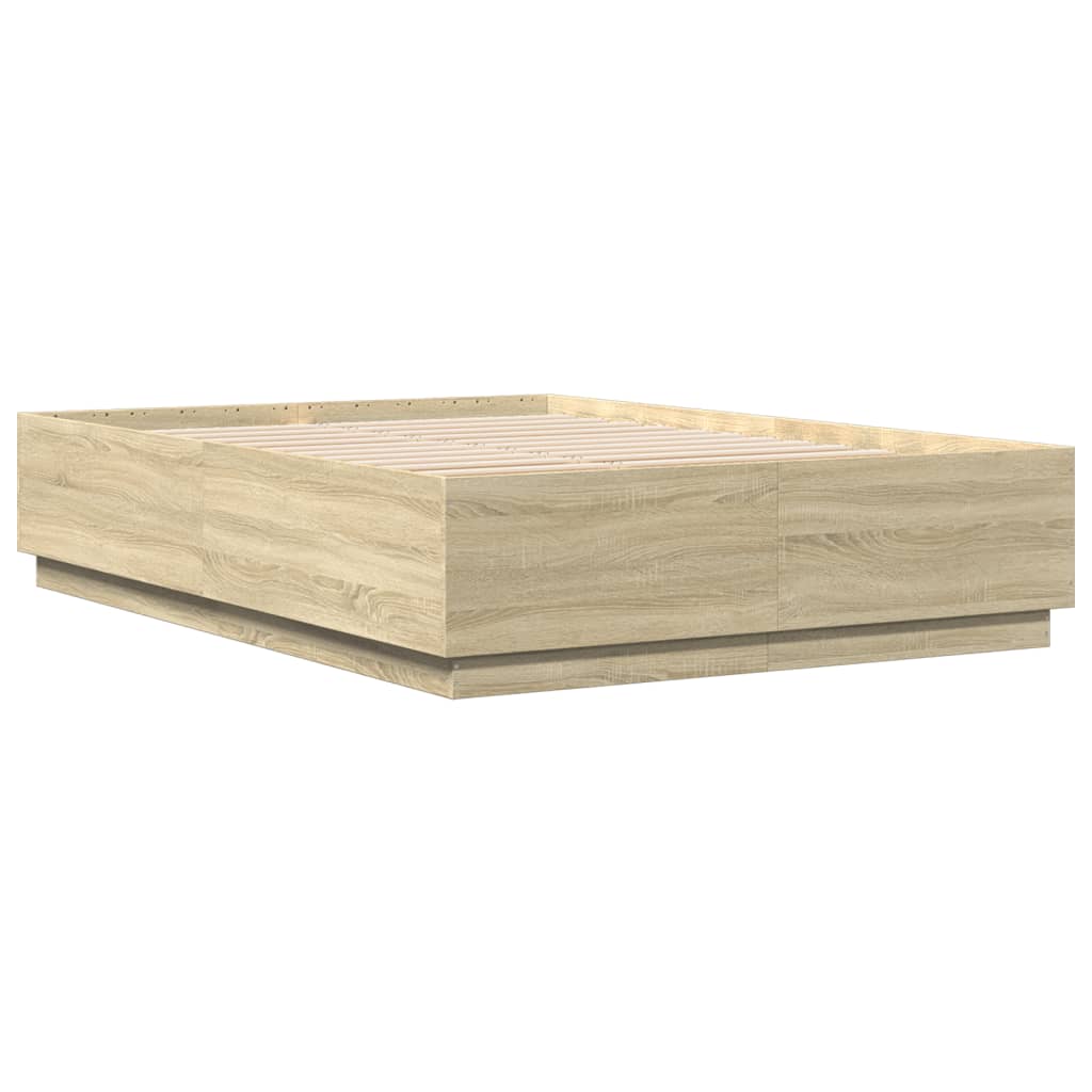 vidaXL Estructura de cama madera de ingeniería roble Sonoma 150x200 cm
