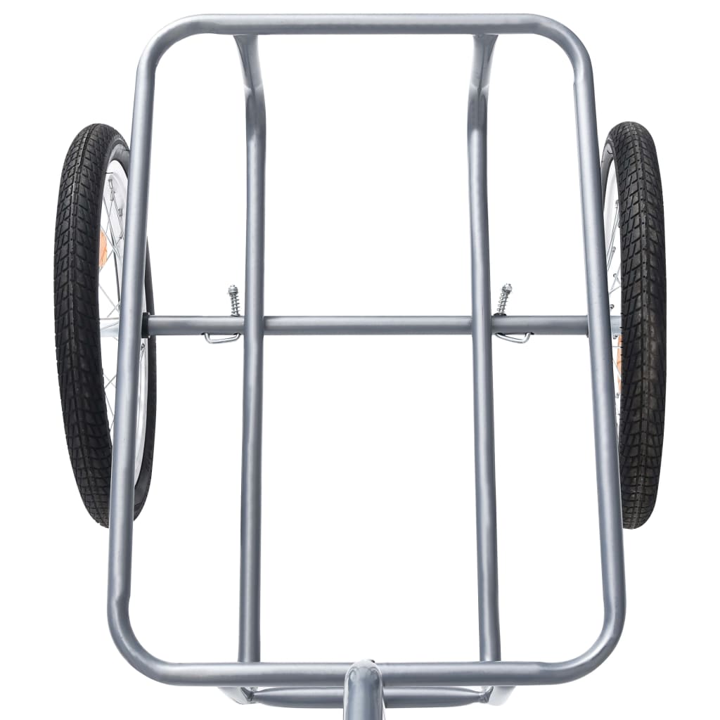 vidaXL Remolque de bicicleta con caja plegable 50 L gris 150 kg