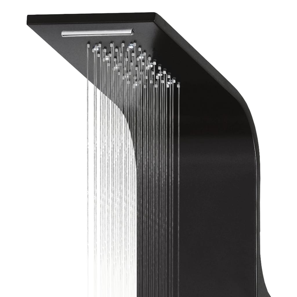 vidaXL Columna panel de ducha aluminio negro 20x44x130 cm