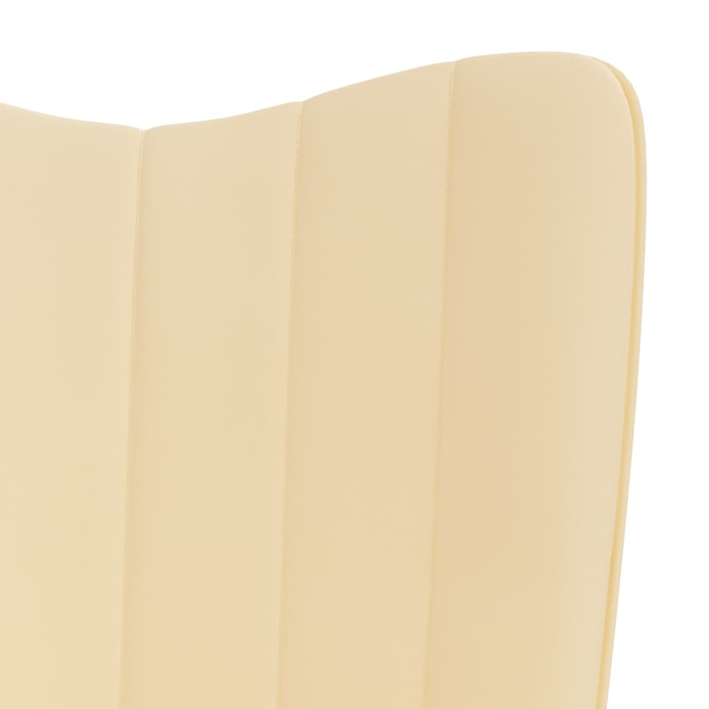 vidaXL Silla de relajación con reposapiés terciopelo blanco crema