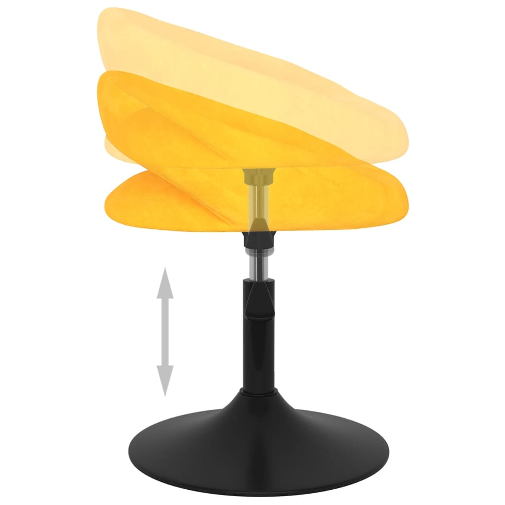 vidaXL Silla de comedor giratoria de terciopelo amarillo mostaza