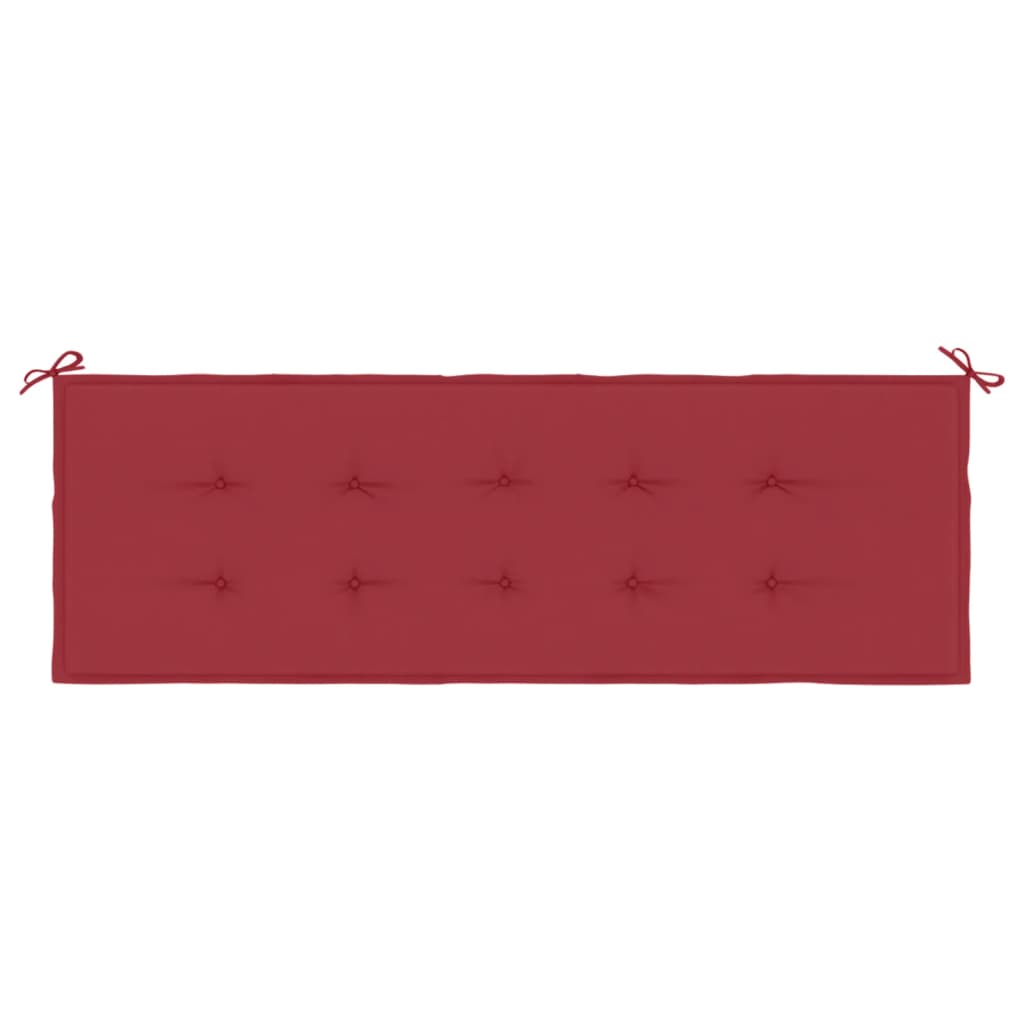 vidaXL Cojín de banco de jardín tela Oxford rojo tinto 150x50x3 cm