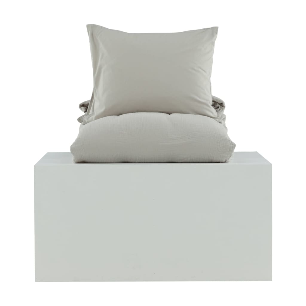 Venture Home Juego de ropa de cama Mila algodón gris claro 200x150 cm