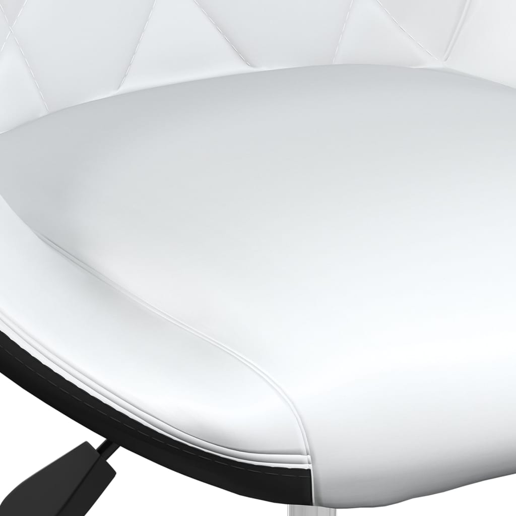 vidaXL Silla de comedor giratoria cuero sintético blanco y negro