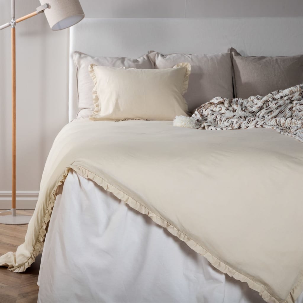 Venture Home Juego de ropa de cama Lias algodón beige 200x150 cm