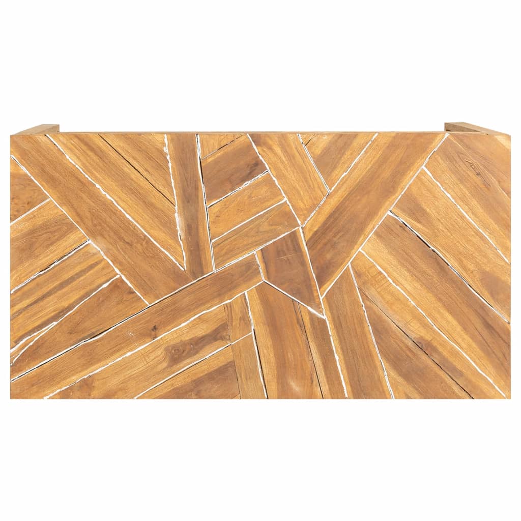 vidaXL Mesa de centro madera maciza de teca erosionada 110x35x38 cm