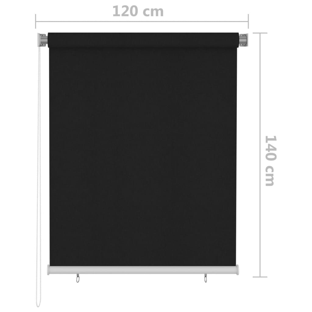 vidaXL Persiana enrollable de exterior 120x140 cm negro