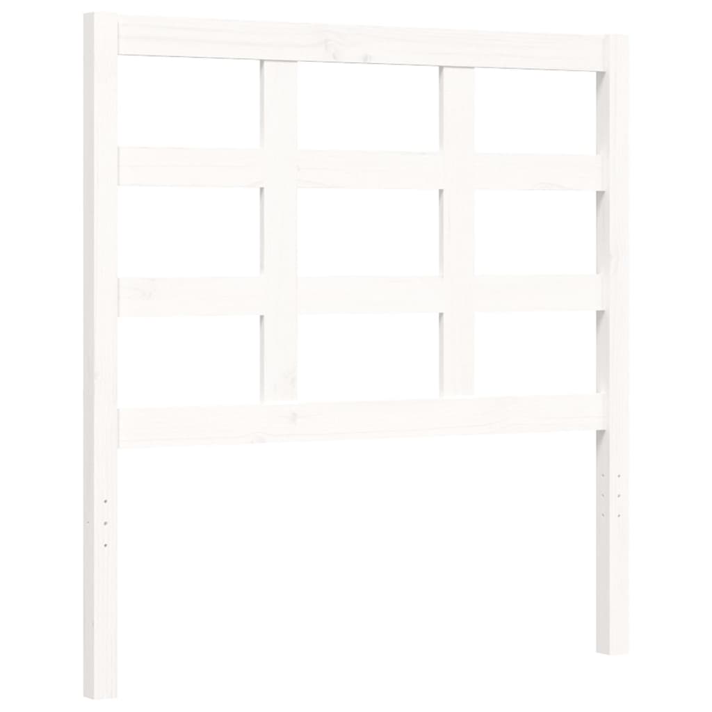 vidaXL Estructura de cama con cabecero madera maciza blanco 90x190 cm