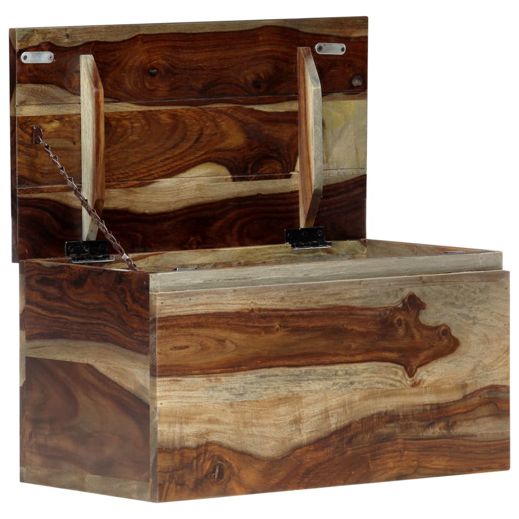 vidaXL Baúl de almacenamiento de madera maciza de sheesham 57x30x30 cm