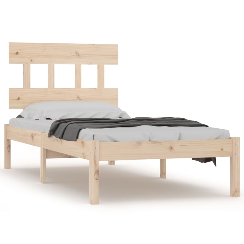 vidaXL Estructura de cama madera maciza 90x190 cm