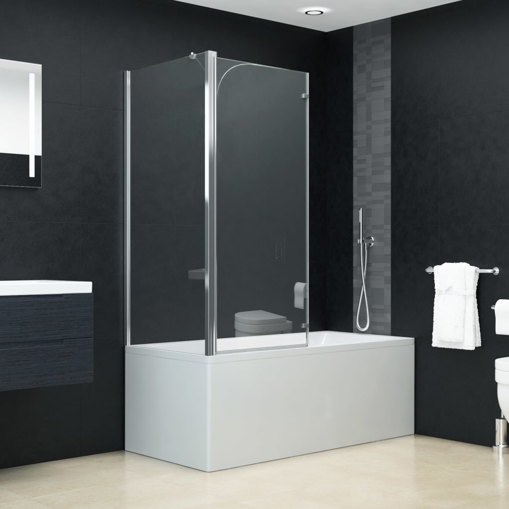 vidaXL Mampara de ducha plegable ESG 120x68x130 cm