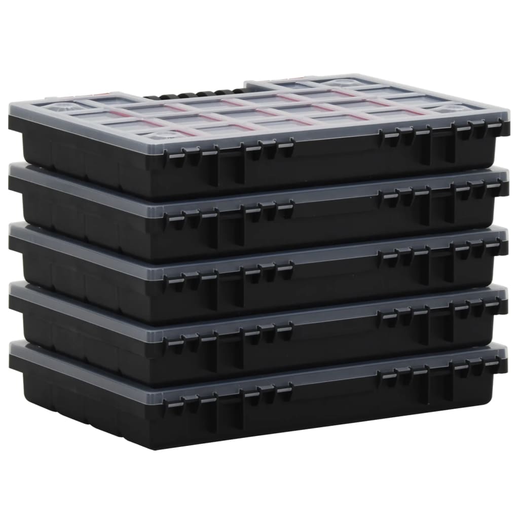 vidaXL Cajas de accesorios 5 unidades polipropileno 34,5x25x5 cm