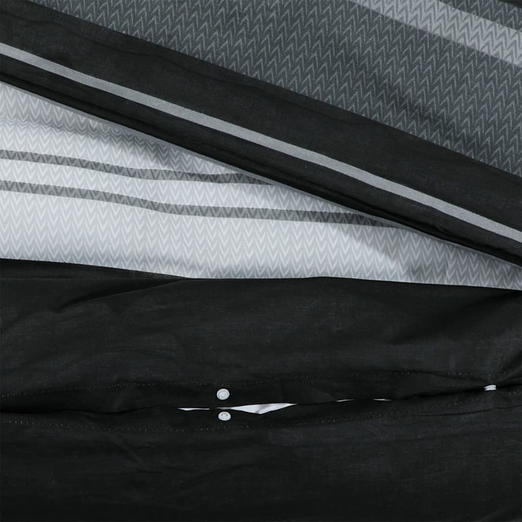 vidaXL Juego de funda nórdica algodón negro y blanco 135x200 cm