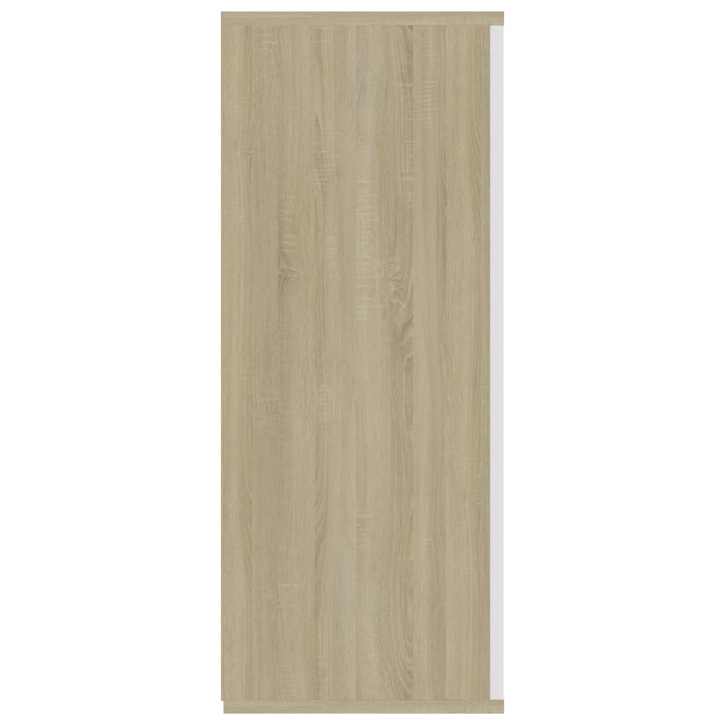 vidaXL Aparador madera contrachapada blanco roble Sonoma 105x30x75 cm