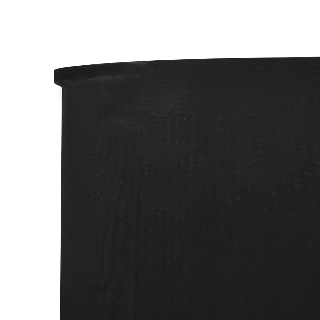vidaXL Paravientos de playa de 6 paneles tela negro 800x120 cm