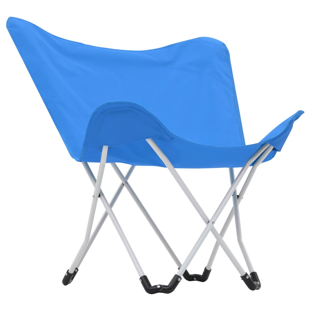 vidaXL Sillas de camping estilo mariposa plegables 2 unidades azul