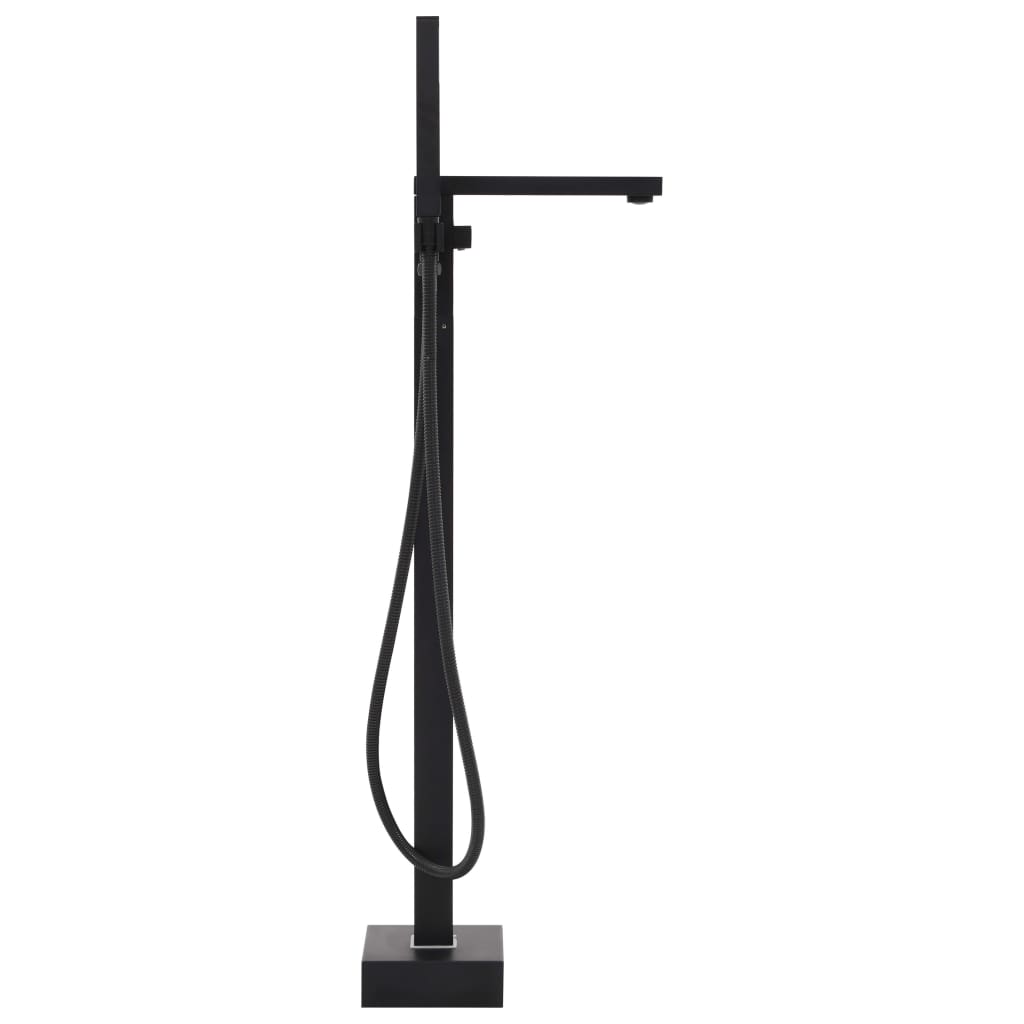 vidaXL Grifo para bañera de pie acero inoxidable negro 90 cm