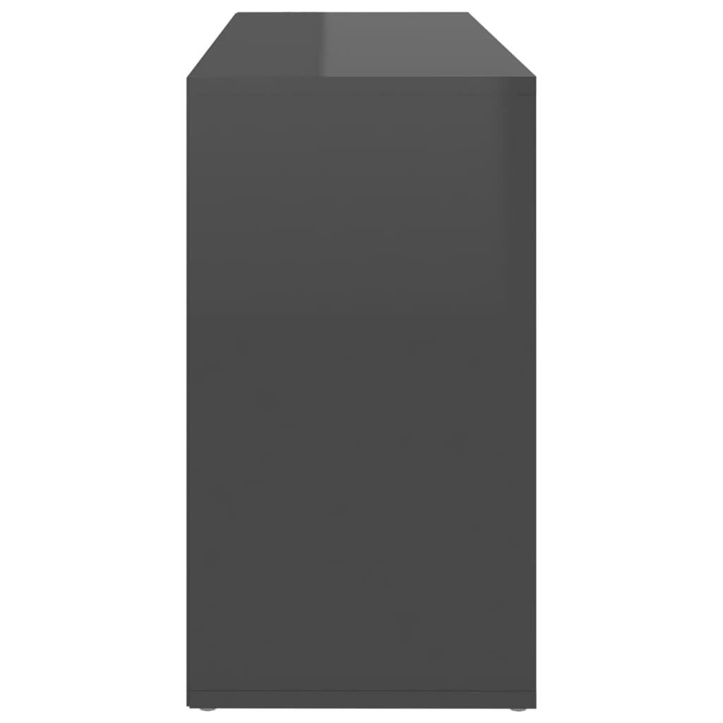 vidaXL Banco zapatero de aglomerado gris brillante 103x30x54,5 cm