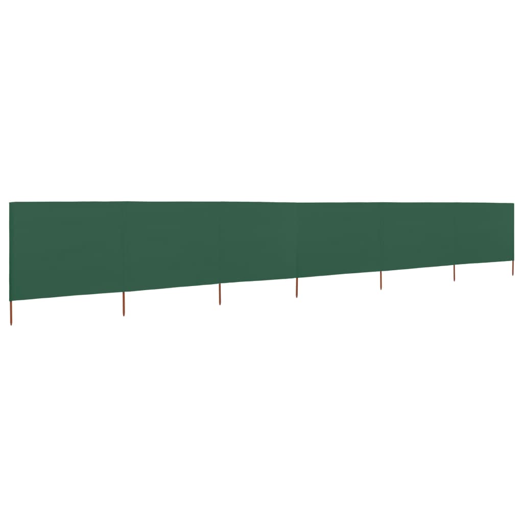 vidaXL Paravientos de playa de 6 paneles tela verde 800x160 cm