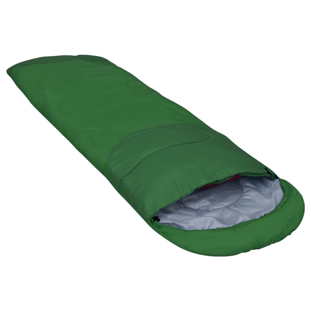 vidaXL Sacos de dormir ligeros 2 unidades verde 15℃ 850g