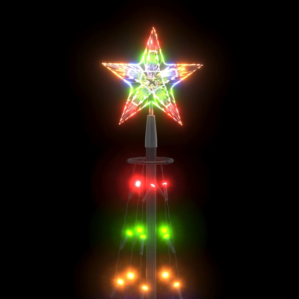 vidaXL Árbol cono de Navidad 84 LEDs decoración colores 50x150 cm