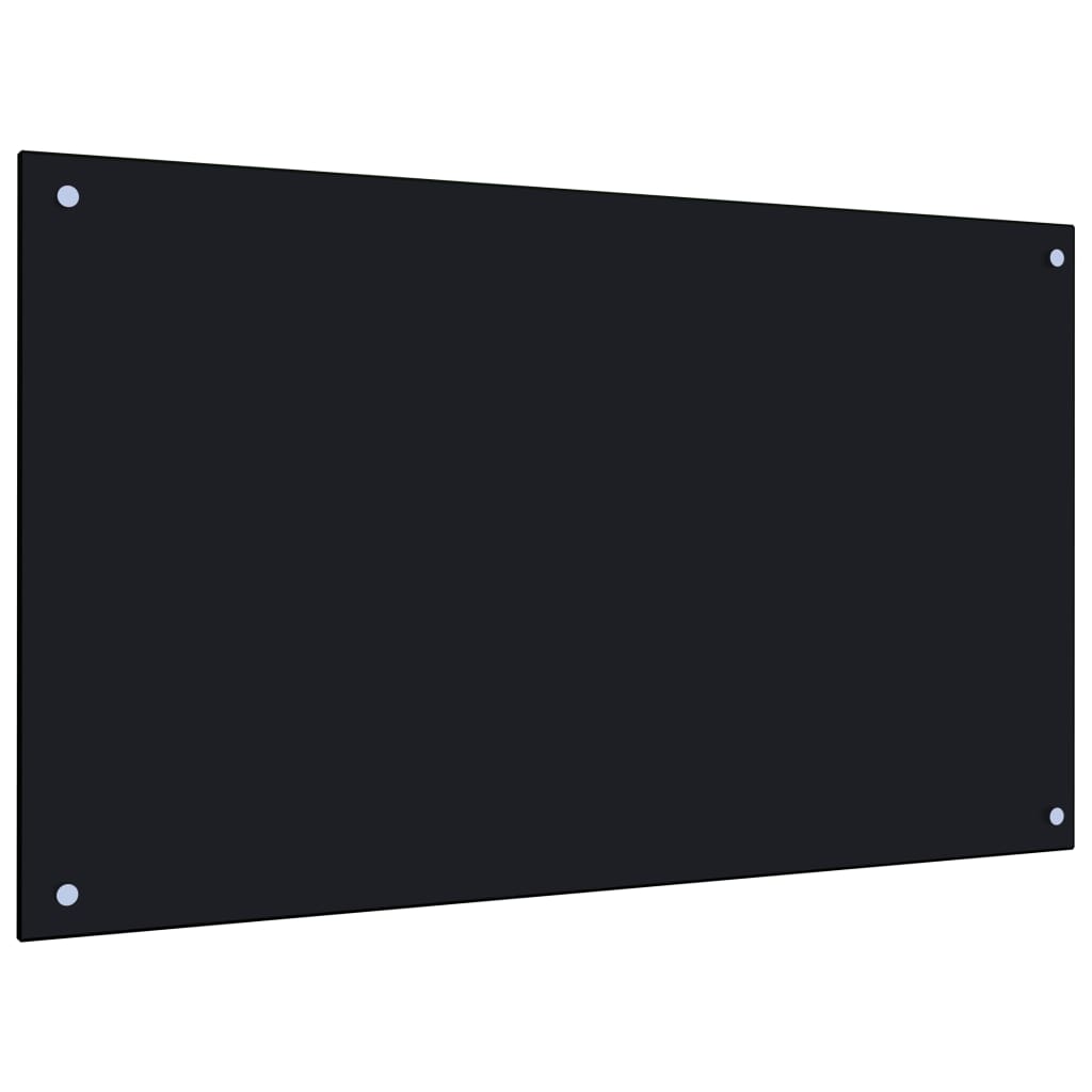 vidaXL Protección salpicaduras cocina vidrio templado negro 100x60 cm