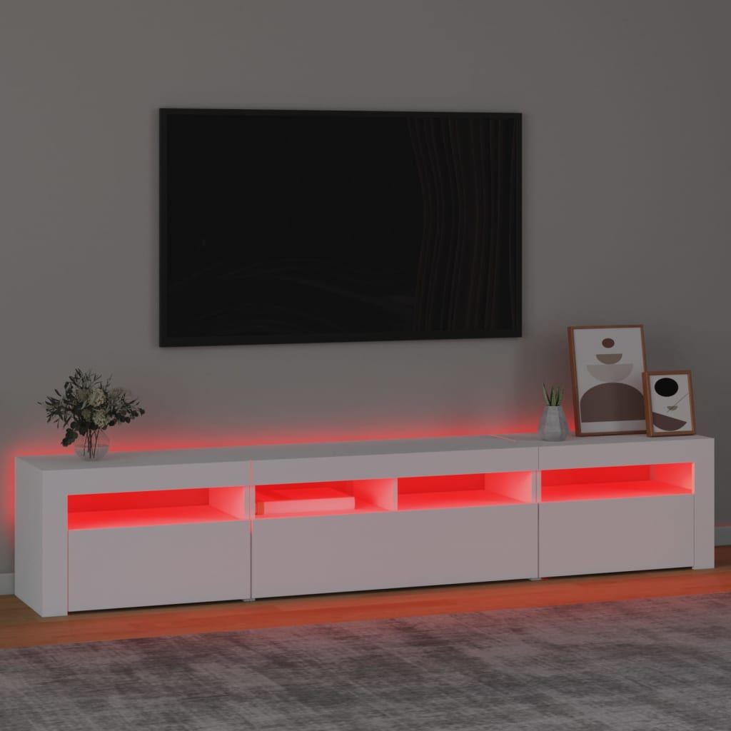 vidaXL Mueble de TV con luces LED Negro 210x35x40 cm