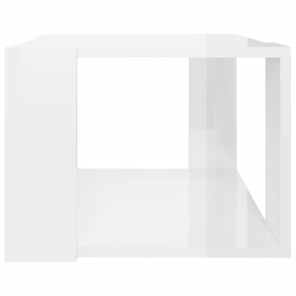 vidaXL Mesa de centro madera contrachapada blanco brillo 40x40x30 cm