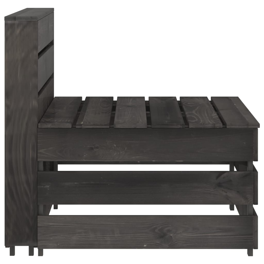 vidaXL Set de muebles de jardín 8 pzas madera de pino impregnada gris
