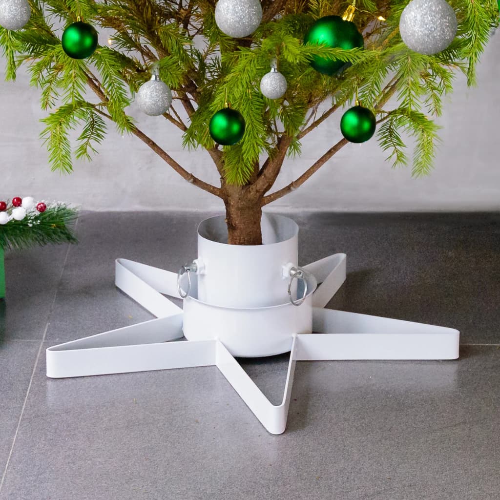 vidaXL Soporte para árbol de Navidad blanco 47x47x13,5 cm