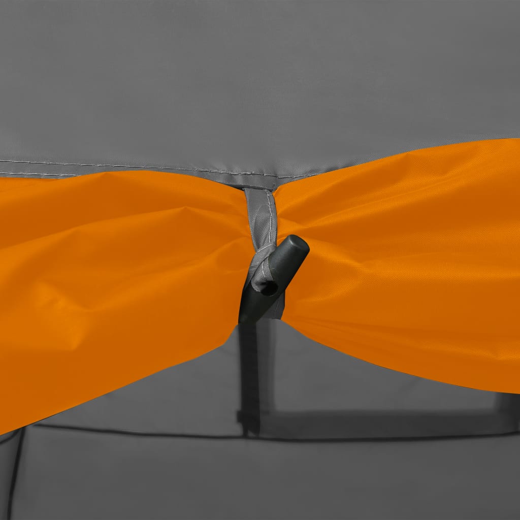 vidaXL Tienda de campaña iglú 8 personas gris y naranja 650x240x190 cm