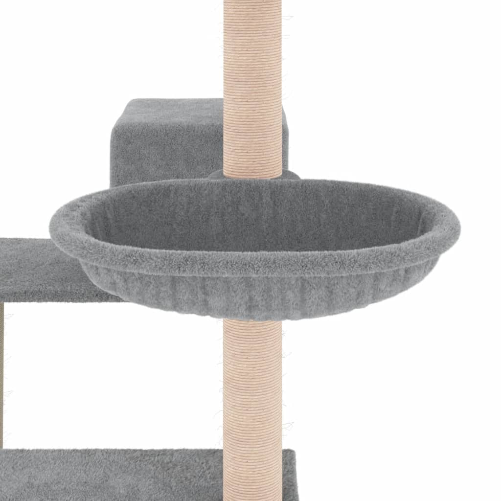 vidaXL Rascador para gatos con postes de sisal gris claro 82,5 cm