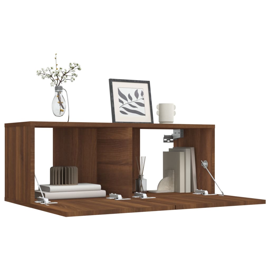 vidaXL Mueble para TV madera de ingeniería marrón roble 80x30x30 cm