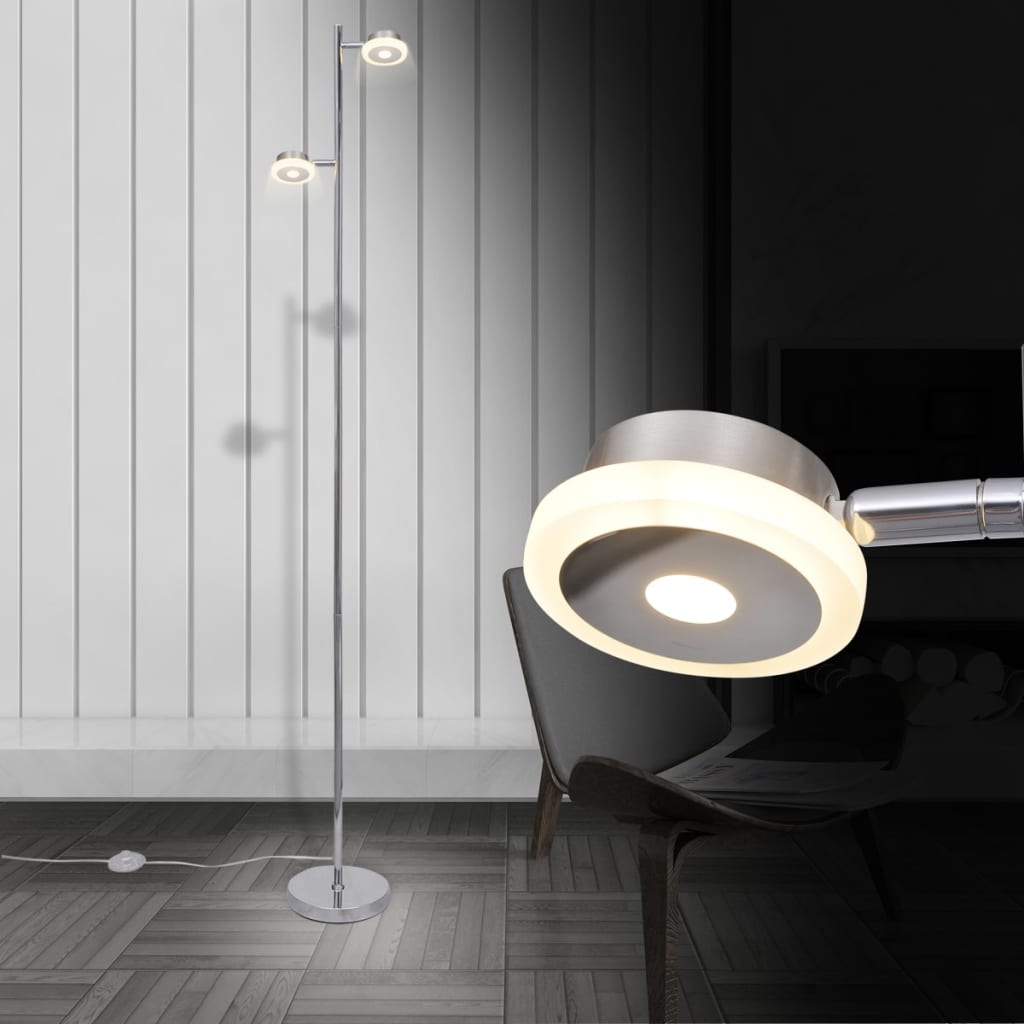 Lámpara de Pie Ajustable con 2 Focos y LED Incorporado 2 x 5 W