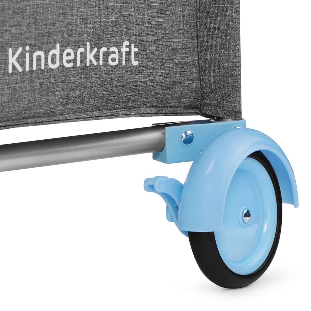 Kinderkraft Cuna plegable JOY con accesorios azul y gris