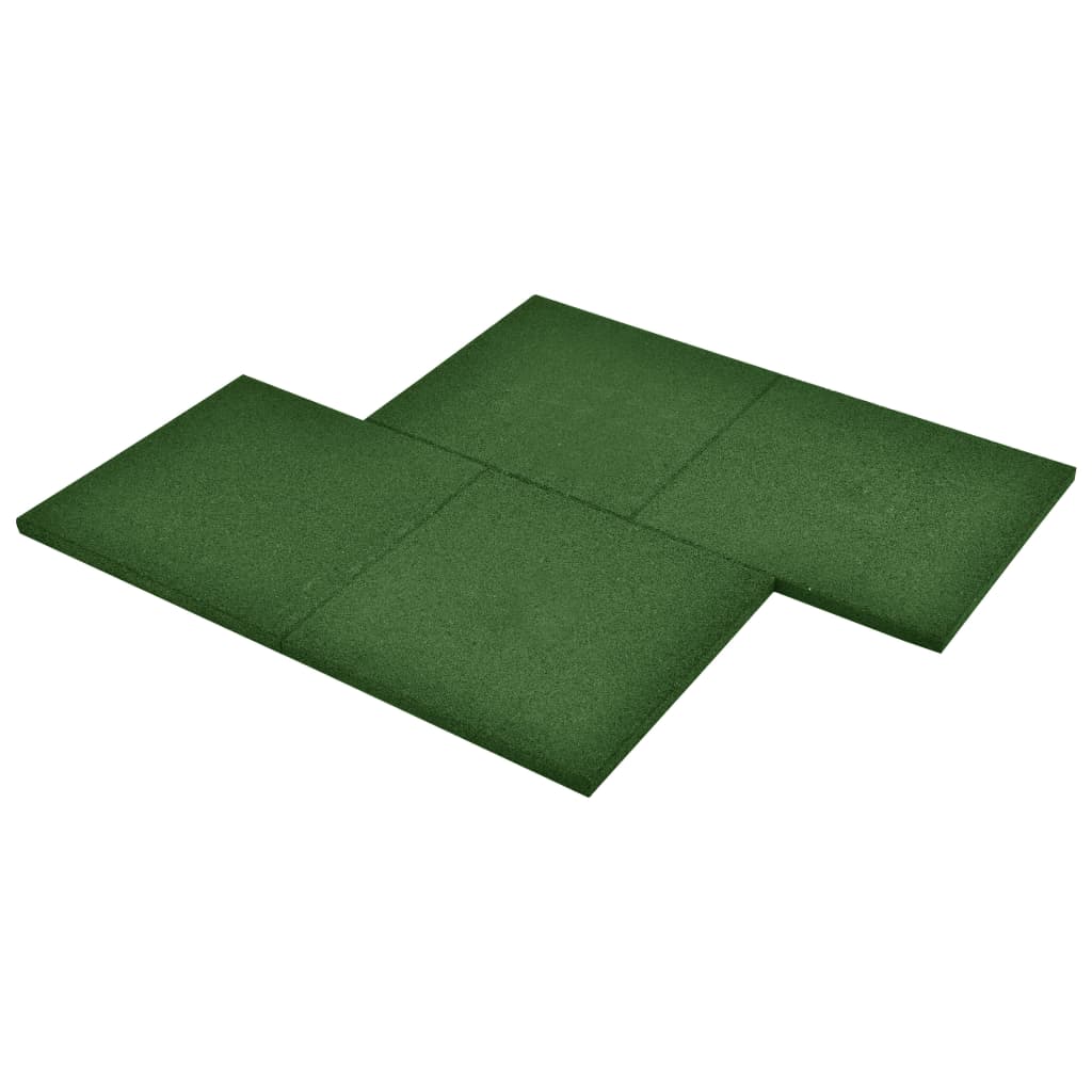 vidaXL Losetas de goma protección de caídas 24 uds verde 50x50x3 cm